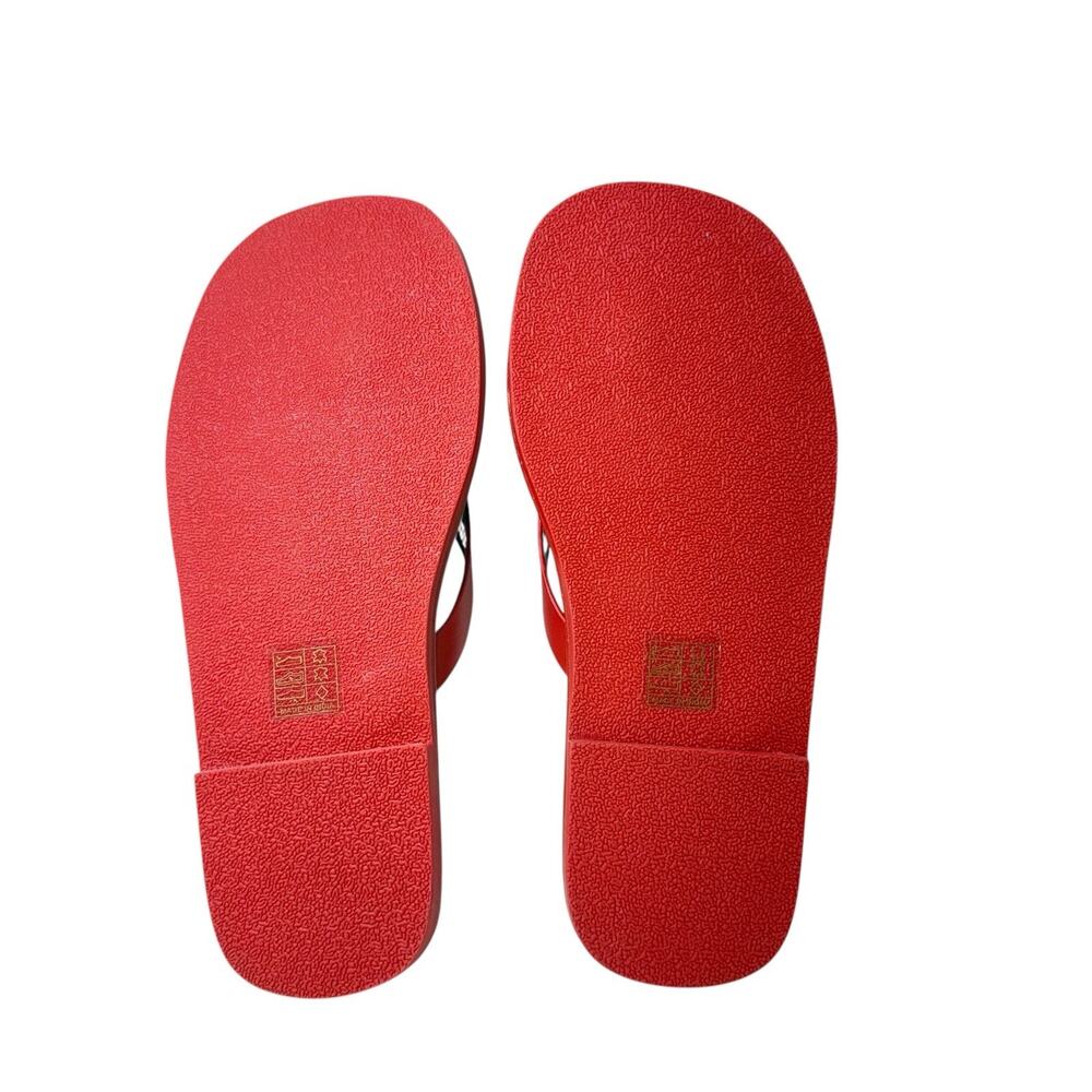 Free People Women's Red Sona Thong Sandal Flip Flop Flat Studded SZ/7 - Picture 10 of 10